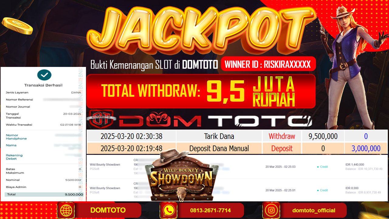 JACKPOT SLOT WILD BOUNTY SHOWDOWN 20 MARET 2025